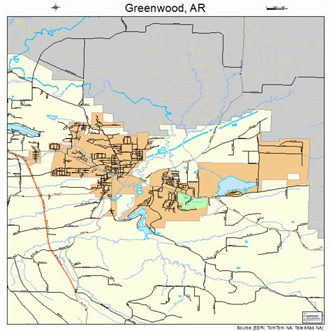 Greenwood Arkansas Street Map 0528780