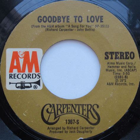 Carpenters – Goodbye To Love (Vinyl) - Discogs