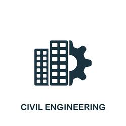 Civil engineering icon monochrome simple sign Vector Image