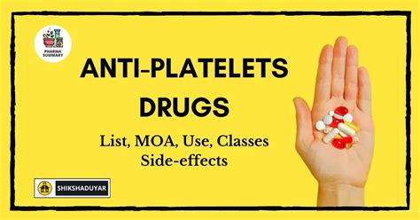 Antiplatelet Drugs - List-MOA-Use-Classes-Side-effects - Pharmasummary.in