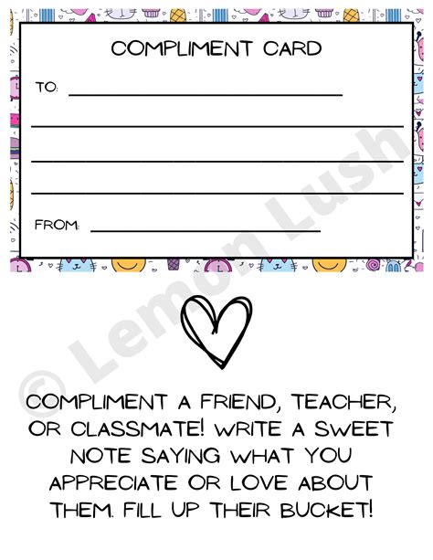 Compliment Card, Classroom Community - Classful