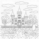 Mewarnai Gambar Istana Sketsa Castles Gambarcoloring Frozen Kleurplaat  sketch template