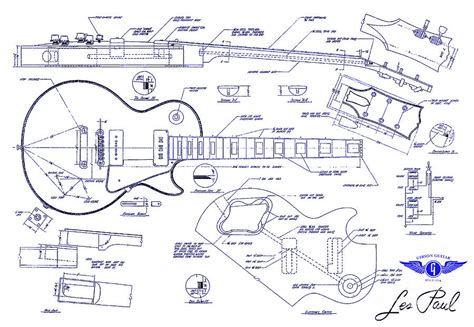 Gibson Les Paul Blueprint Drawing Drawing by Jon Neidert