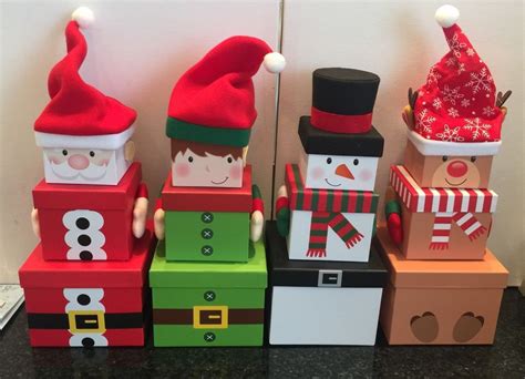 Novelty Santa Elf Reindeer Stacking Boxes Tower of Treat Gift Idea Christmas Eve | eBay | Unique ...