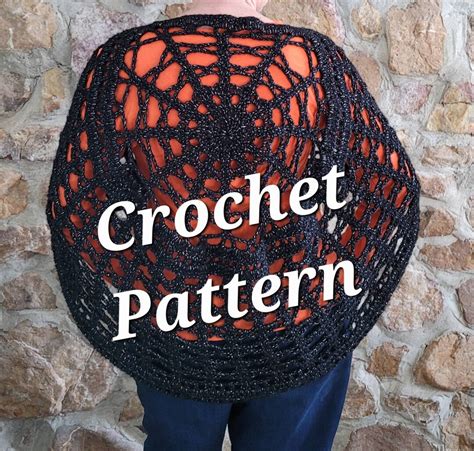 CROCHET PATTERN, Spider Web Poncho, Halloween Accessory, Hi Low Poncho ...