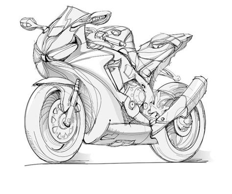 How to draw a motorbike with pencil step-by-step drawing tutorial