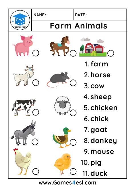 Farm Animals Worksheets For Grade 1 - kamberlawgroup