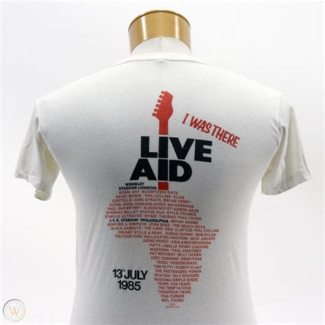 Live Aid 1985 Original U.K. Wembley Concert T-Shirt David Bowie Queen ...