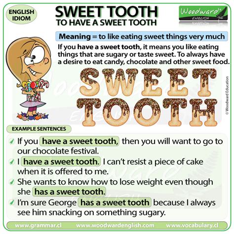 Sweet tooth – Meaning and example sentences of the English idiom To have a sweet tooth ...