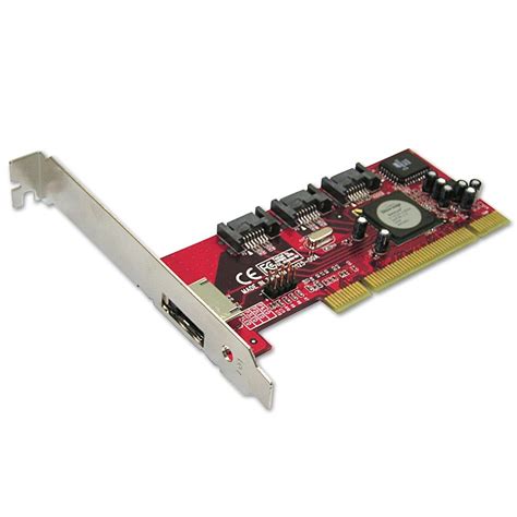 4 Port SATA II Card with eSATA Port, Low Profile Option, RAID Function, PCI | LINDY UK