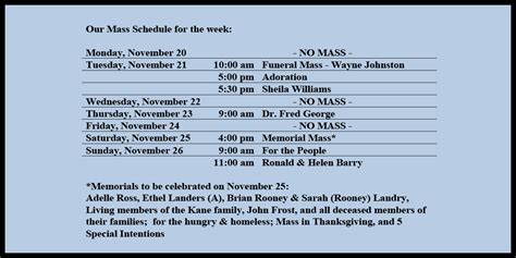 Mass Schedule – Holy Redeemer