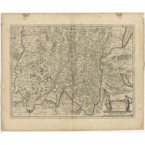 Antique Map of the region of Bresse by Janssonius (1657)