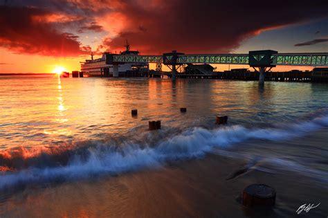 U016 Sunset Edmonds Ferry at Dock, Washington | Randall J Hodges Photography