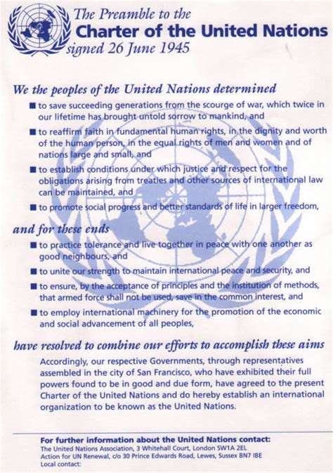 Preamble to the United Nations Charter - The Movement for the Abolition of War