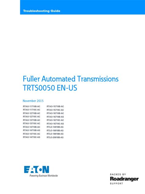 Eaton Gen 1 Autoshift Troubleshooting Guide | PDF | Transmission ...