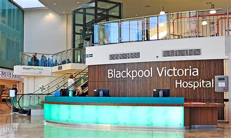 The reception area of the Blackpool Victoria Hospital