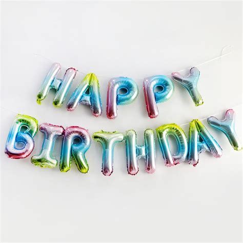 HAPPY BIRTHDAY foil balloon set_Rainbow / Alphabet foil balloon Letter Bday | Shopee Singapore