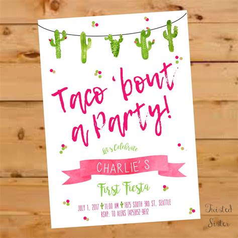 Taco Bout a Party Invitation Taco Bout a Party Invite fiesta