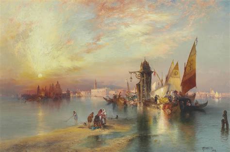 Thomas Moran (1837-1926) , Venice, Sunset behind Santa Maria | Christie's