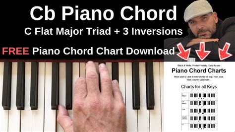 Cb Piano Chord | C Flat Major + Inversions Tutorial + FREE Chord Chart - YouTube