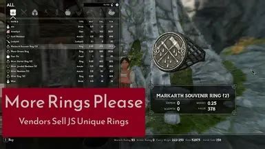 More Rings Please - Vendors Sell JS Unique Rings - Nexus Skyrim SE RSS Feed - Schaken-Mods