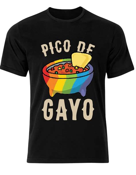 mens tee shirt PICO DE GAYO LGBTQ Funny Food Dip Pride Mens Tee Shirt ...