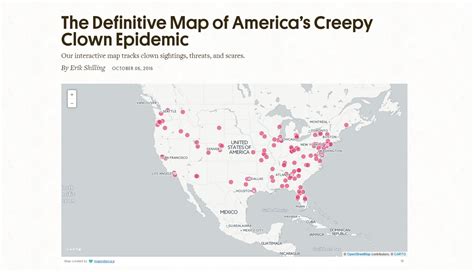 Atlas Obscura’s definitive map of clown sightings in the United States | Enterprise