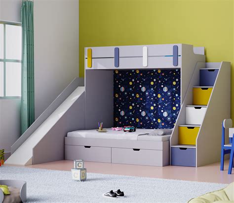 Buy Sleep N Slide Bunk Bed With Slide and Storage (Grey) Online in ...