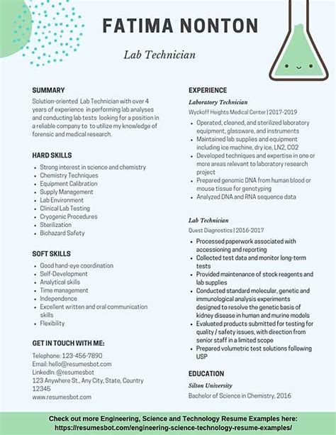 Lab Technician Resume Samples & Templates [PDF+DOC] 2024 | RB