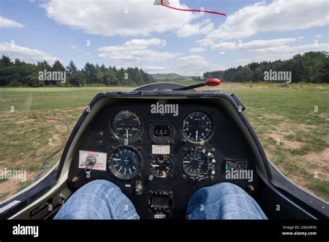 View from the cockpit of a glider Stock Photo - Alamy