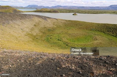 Icelandview Of Lake Mývatn With Its Pseudo Craters Stock Photo ...