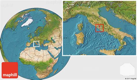 Physical Location Map of Holy See (Vatican City), satellite outside