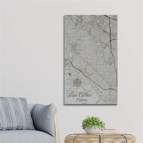 California: Los Altos Street Map Wood Engraved Maps Wall Art - Etsy