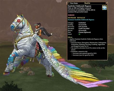 Sunbrite Clothwork Pegasus | Mounts | EverQuest II | Mysstie's Gallery