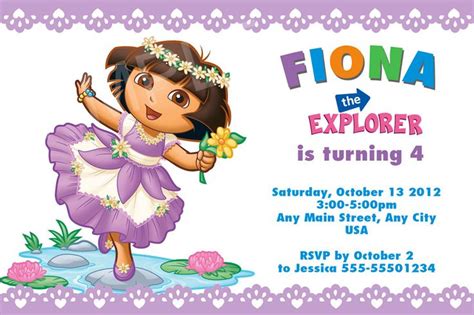 Dora The Explorer Invitation Templates Free | Birthday invitation card template, Explorer ...