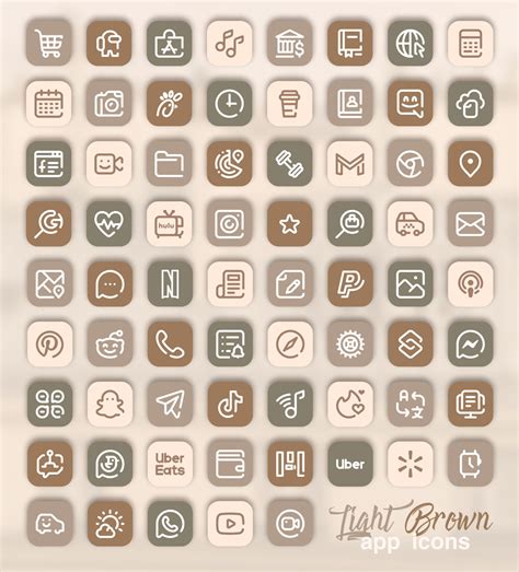 Brown App Icons Aesthetic iOS 14 - Free App Icons with Brown Aesthetic