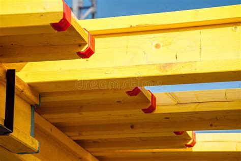 Wooden Beams on the Construction Stock Image - Image of element, column ...