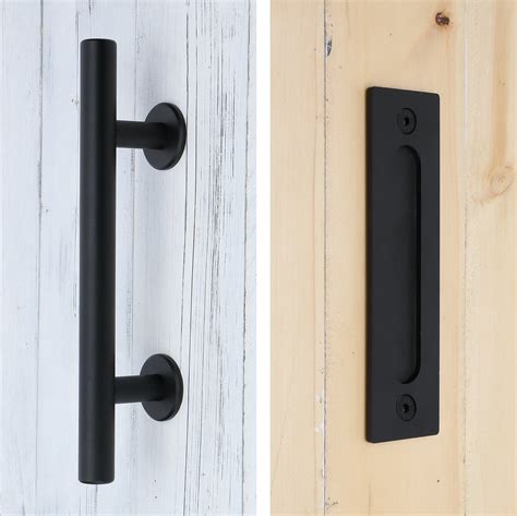 SMARTSTANDARD SHH0801BK Heavy Duty Large Rustic Flush and Pull Barn Door Handle, | eBay