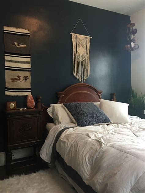 Accent wall I did in my bedroom. Color: Hague Blue. | Bedroom, Hague blue, Accent wall