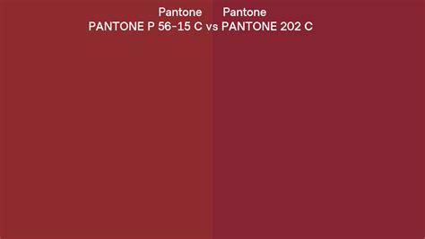 Pantone P 56-15 C vs PANTONE 202 C side by side comparison