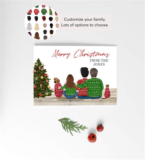 Christmas Family Card Template Printable Merry Christmas | Etsy