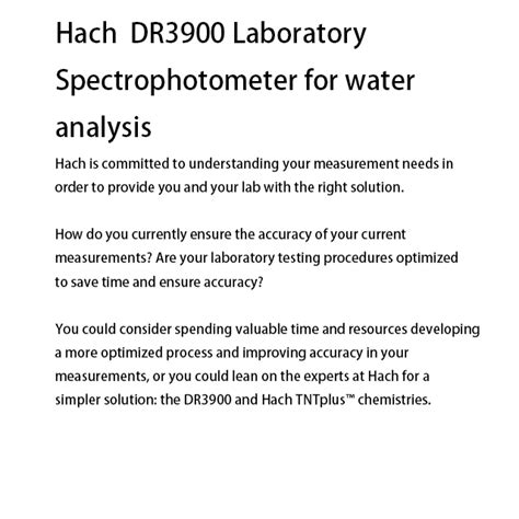 Hach Dr3900 Laboratory Spectrophotometer For Water Analysis - Buy Hach Dr3900 Laboratory ...