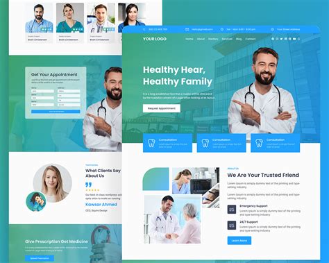 Hospital Website Landing Page on Behance