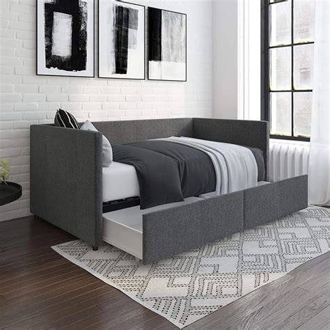 Amazon.com: DHP Daybed with Storage Drawers, Twin, Grey : Home & Kitchen