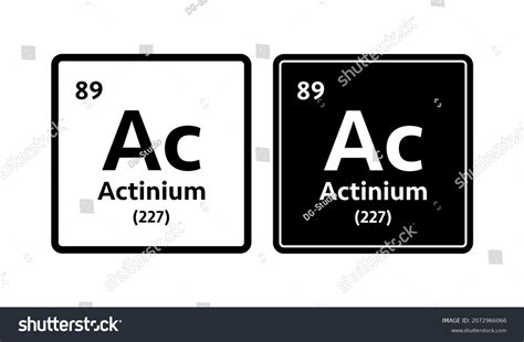 Actinium Symbol Chemical Element Periodic Table Stock Vector (Royalty Free) 2072966066 ...