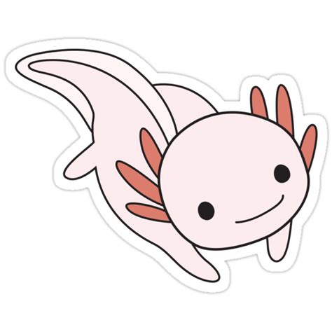 "Pink Axolotl" Stickers by colbyjackrabbit | Redbubble