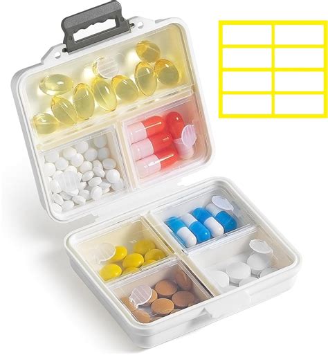 DanceeMangoo 1 Pack Travel Pill Organizer,Portable Daily Pill Box,7 ...