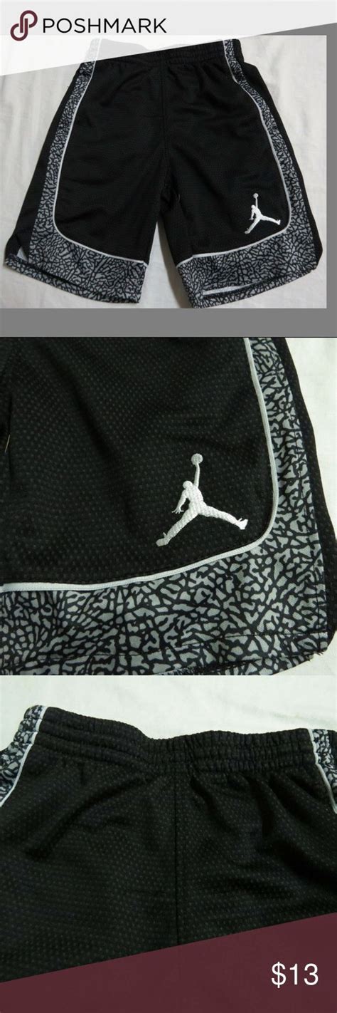 Sz 6 Black/Gray Elephant Print Air Jordan Little BOYS Basketball Shorts ...