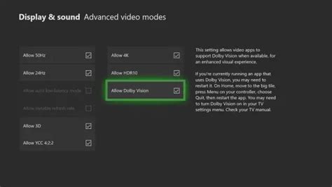 How to enable Dolby Vision on Xbox One