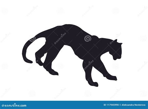 Panther silhouette, vector stock vector. Illustration of isolated ...